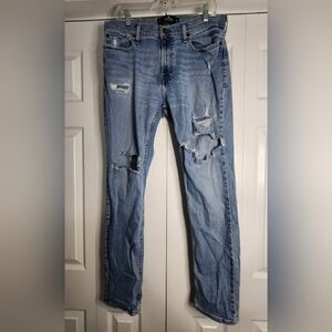Hollister Blue Ripped Jeans Size 34/32